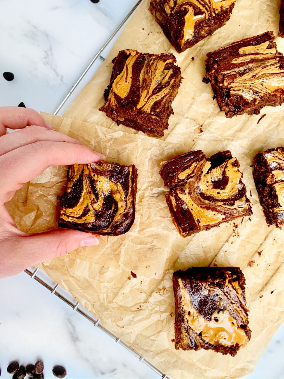 Keto Peanut butter and banana brownies dark chocolate