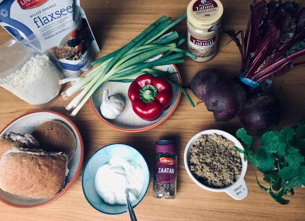 Beetroot & Quinoa Vegan Burger Ingredients