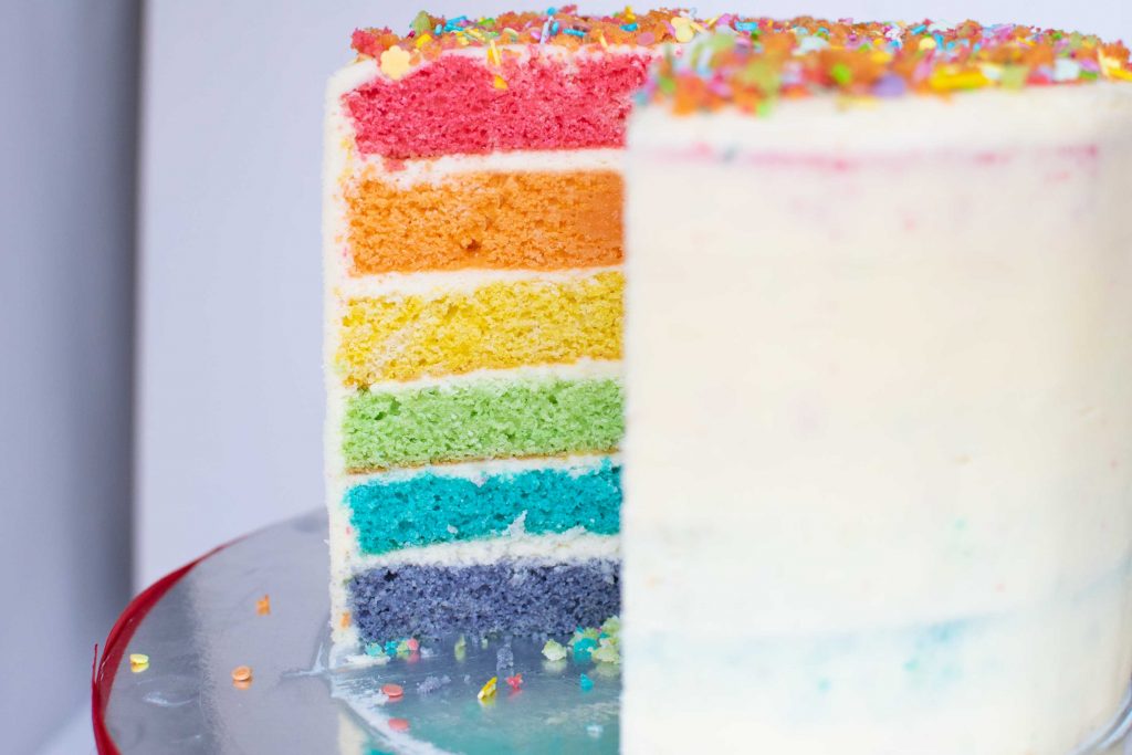 how to make a rainbow cake